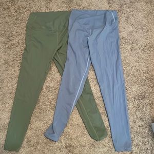 The green pair is olive green. Blue is more like a periwinkle.